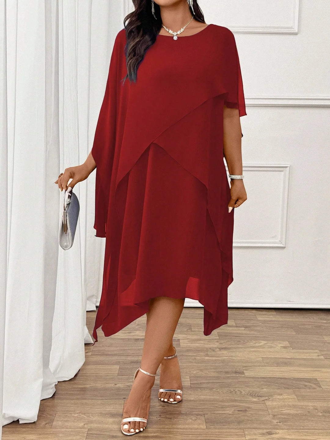 Valeria | Vestido Camisero Curvy de Chifón