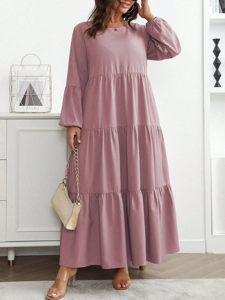 Lucía | Vestido Maxi Curvy con Mangas Globo