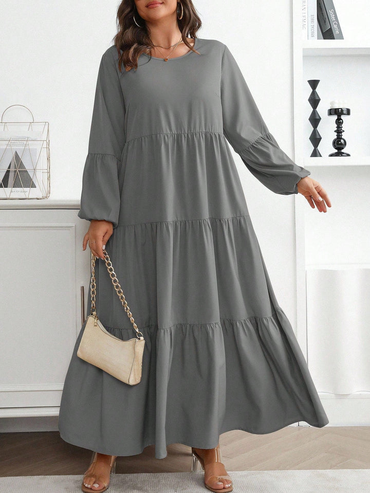 Lucía | Vestido Maxi Curvy con Mangas Globo