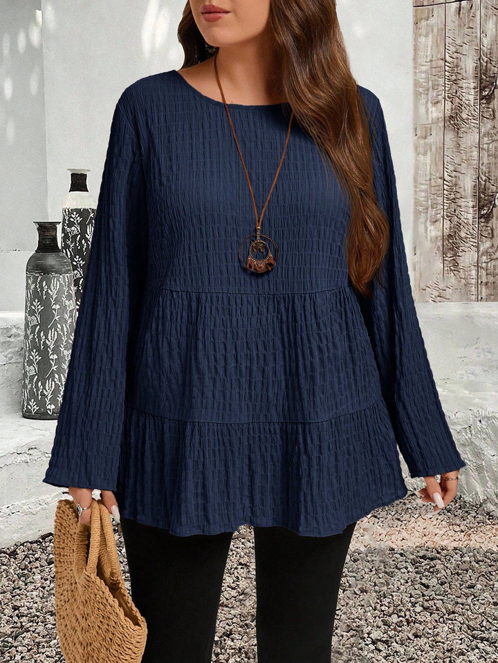 Olivia | Blusa Curvy Plisada de Manga Larga