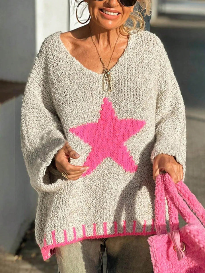 Celia | Jersey Curvy de Punto con Estrellas