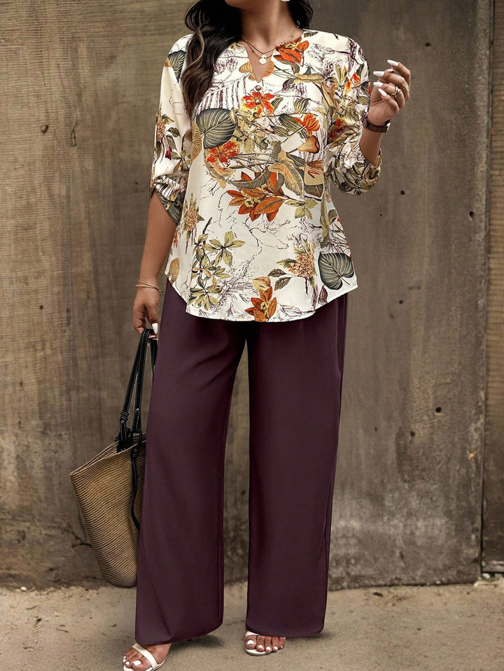 Catalina | Pantalón Curvy Estampado con Botones