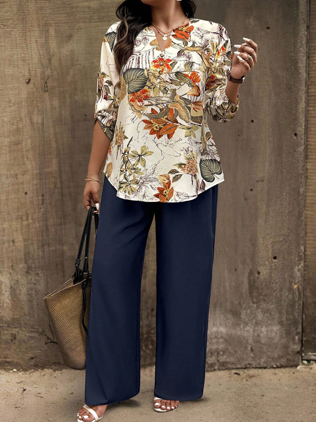 Catalina | Pantalón Curvy Estampado con Botones