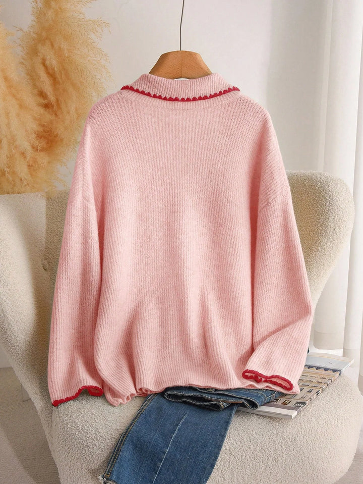 Candela | Jersey Curvy de Escote en V y Pata de Gallo