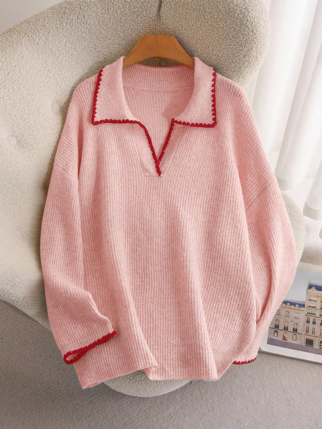 Candela | Jersey Curvy de Escote en V y Pata de Gallo