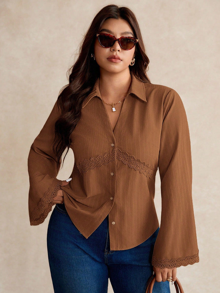 Miriam | Camisa Curvy Elegante con Encaje