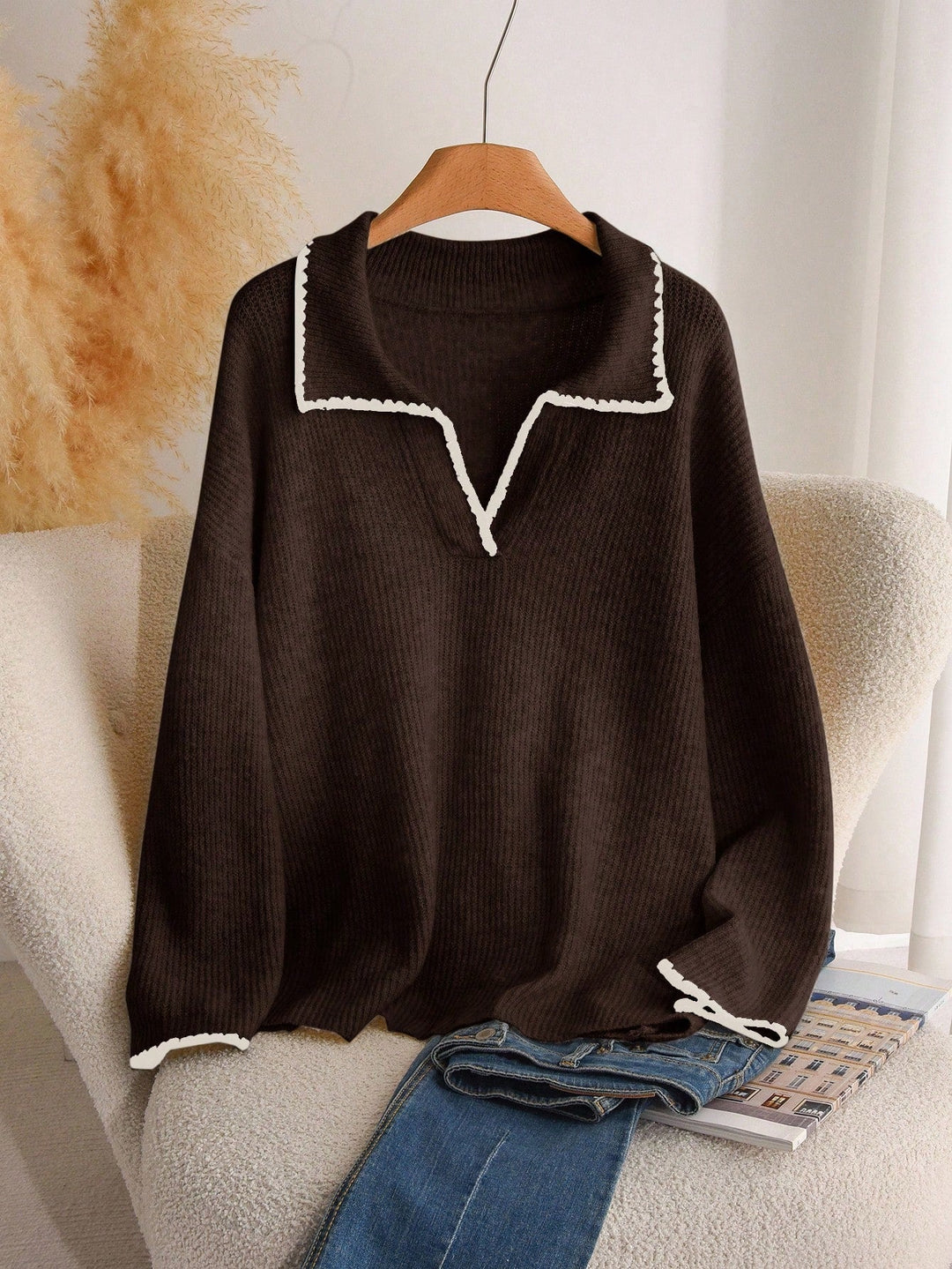 Candela | Jersey Curvy de Escote en V y Pata de Gallo