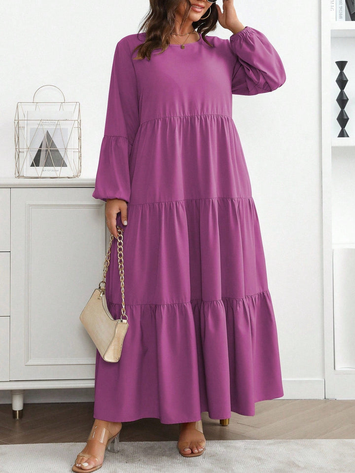 Lucía | Vestido Maxi Curvy con Mangas Globo