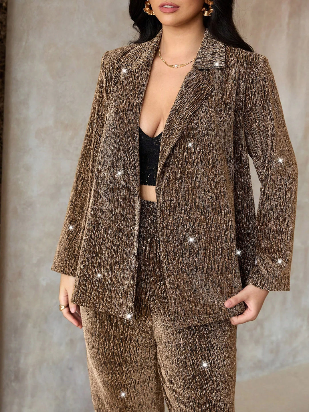 Elvira | Conjunto Curvy de Chaqueta con Brillos