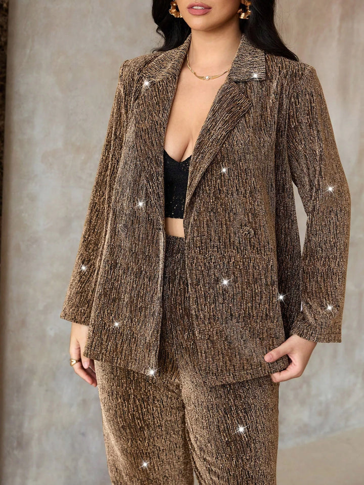 Elvira | Conjunto Curvy de Chaqueta con Brillos