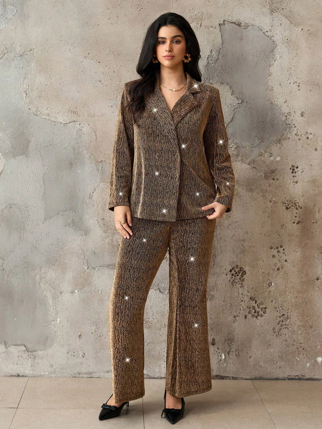 Elvira | Conjunto Curvy de Chaqueta con Brillos