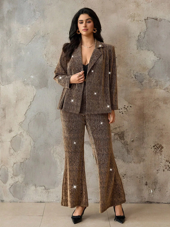 Elvira | Conjunto Curvy de Chaqueta con Brillos