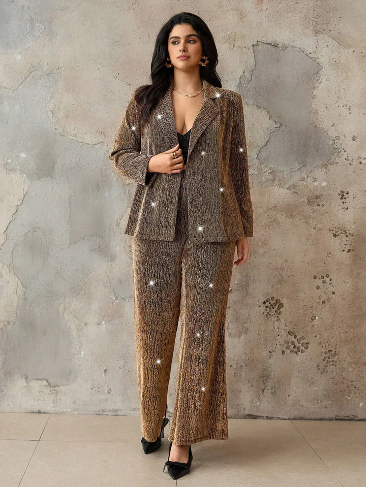 Elvira | Conjunto Curvy de Chaqueta con Brillos