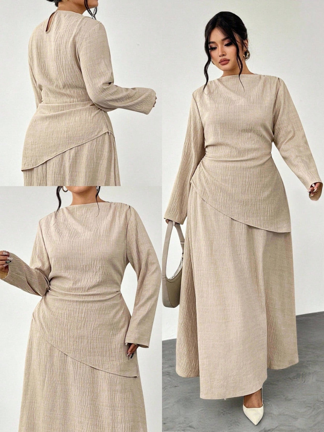 Herminia | Conjunto Curvy de Blusa y Falda para Oficina