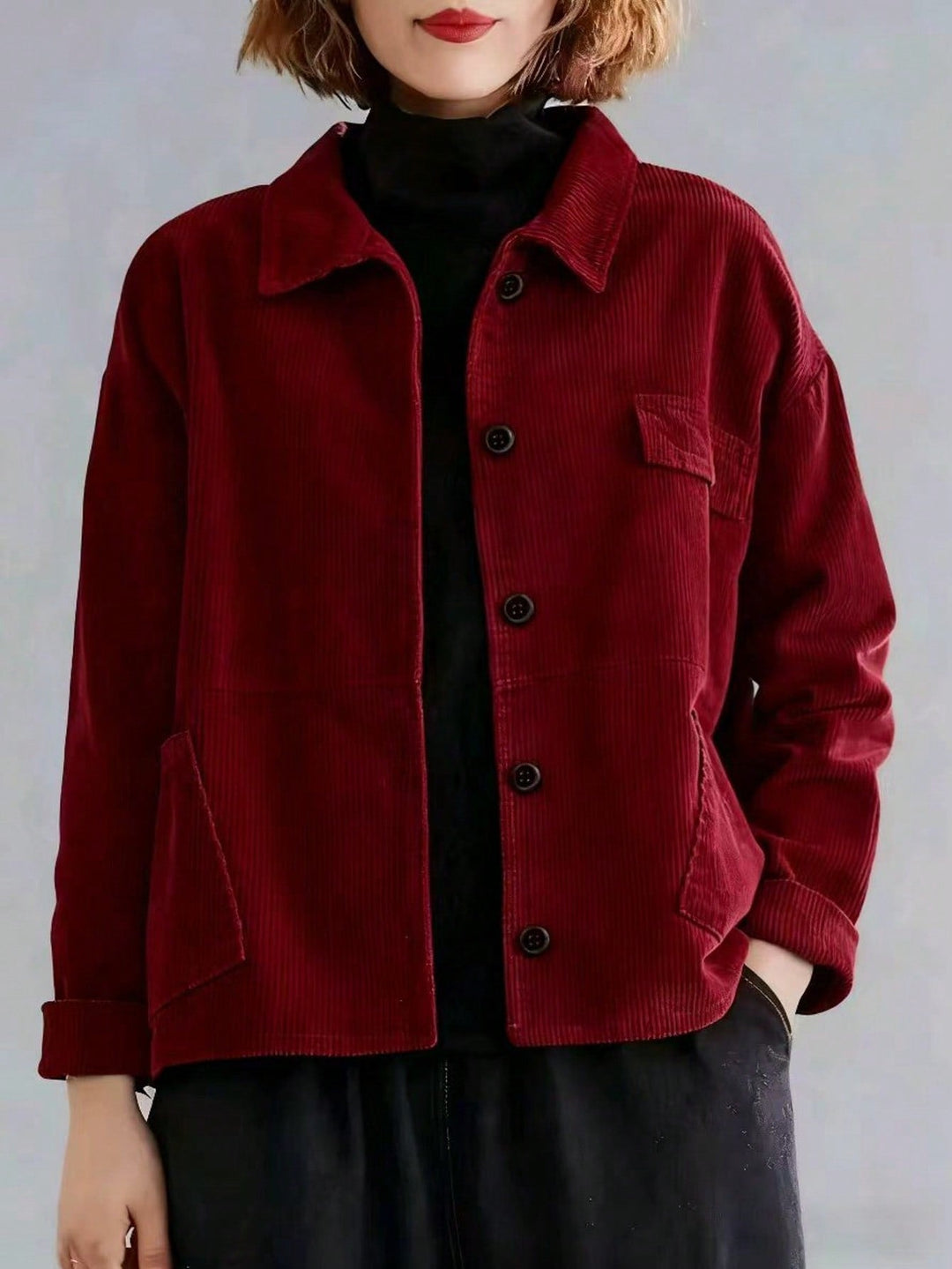 Lola | Chaqueta Larga Curvy de Pana