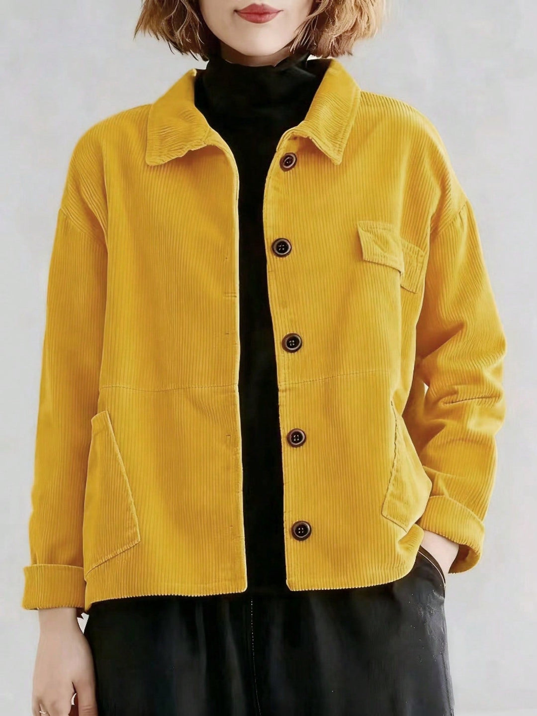 Lola | Chaqueta Larga Curvy de Pana