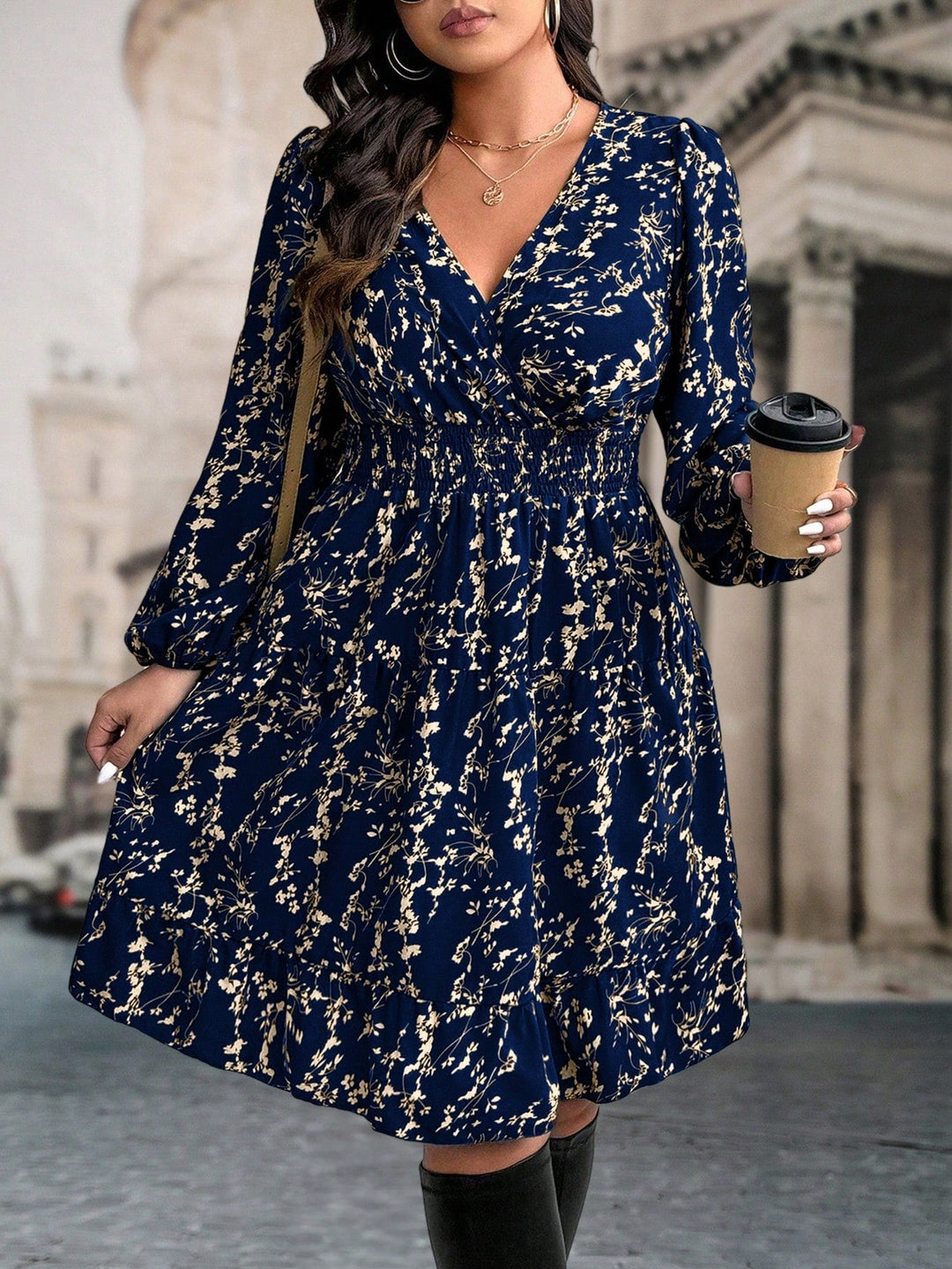 Ariana | Vestido Maxi Curvy con Volantes Florales