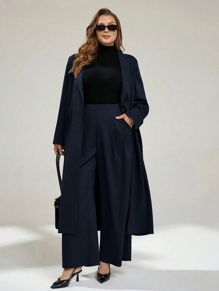 Valentina | Conjunto Curvy de Chaqueta y Pantalón Ancho