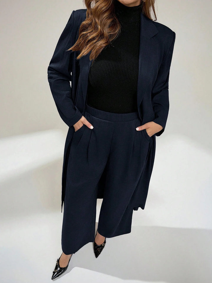 Valentina | Conjunto Curvy de Chaqueta y Pantalón Ancho