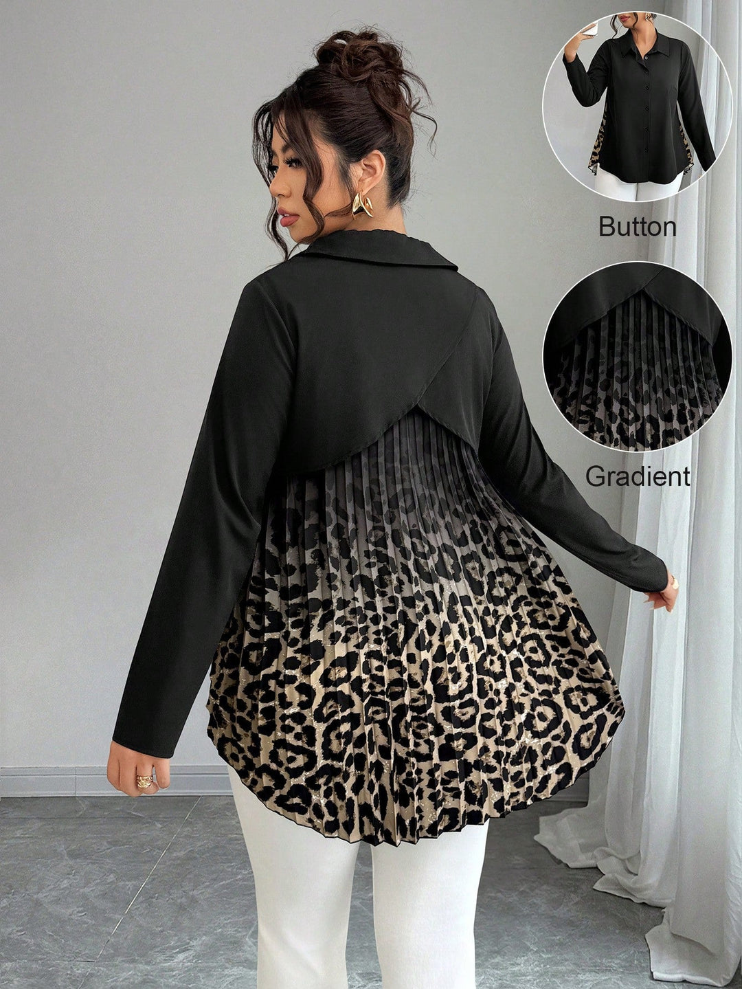 Gabriela | Camisa Curvy de Estampado Leopardo