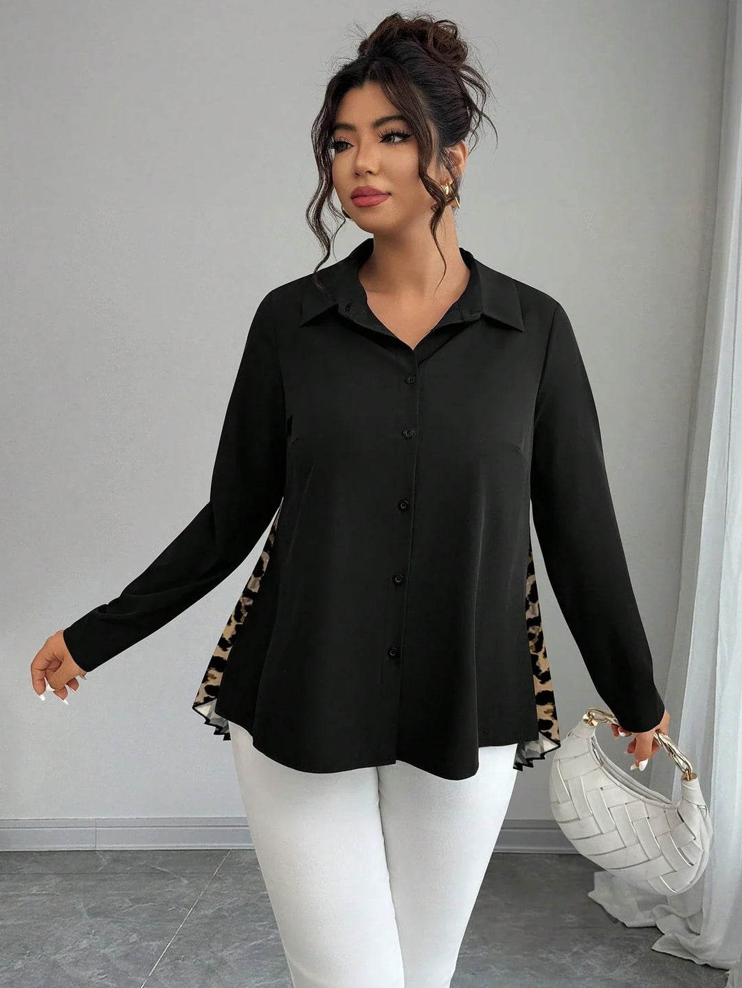 Gabriela | Camisa Curvy de Estampado Leopardo