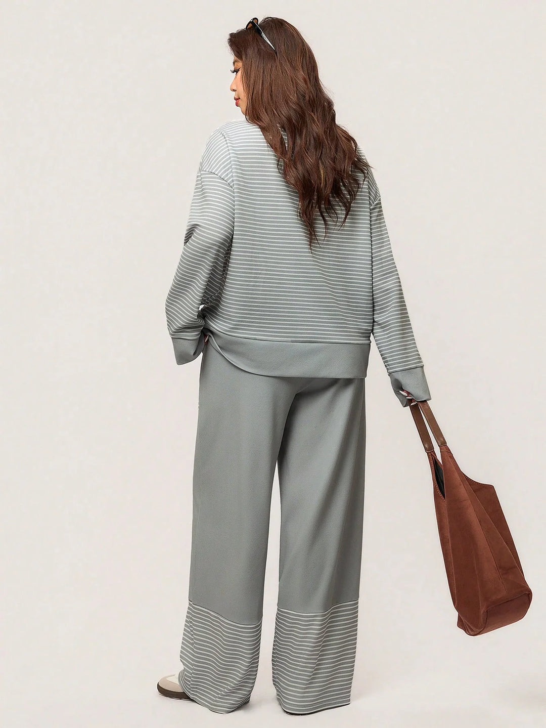 Julia | Conjunto Curvy Casual de Rayas