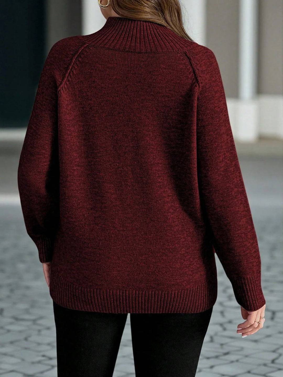 Blanca | Jersey Curvy con Cuello Mao y Botones