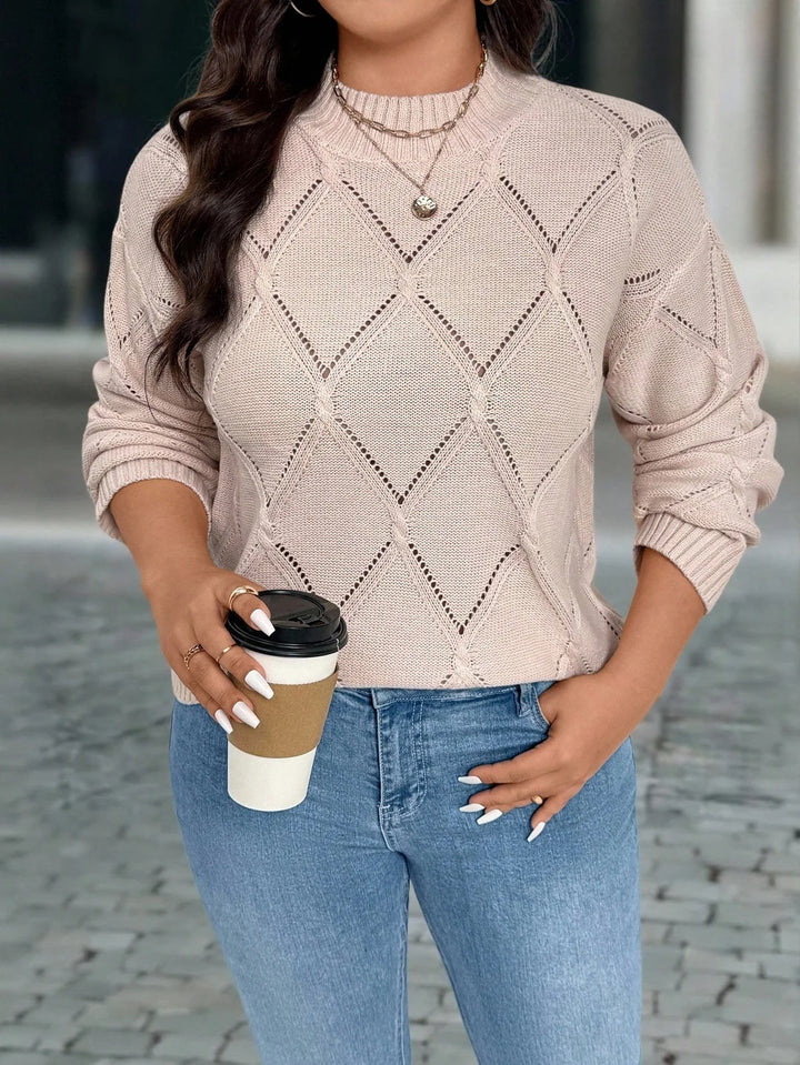 Amaya | Jersey Curvy de Cuello Alto y Rombos