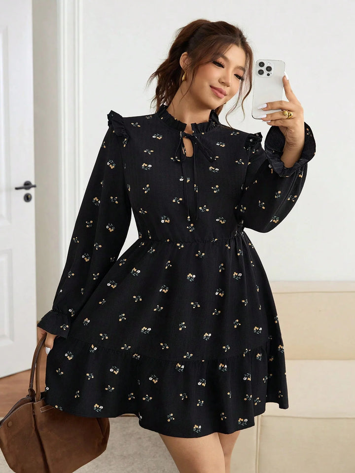 Sonia | Vestido Curvy Floral de Cintura Entallada