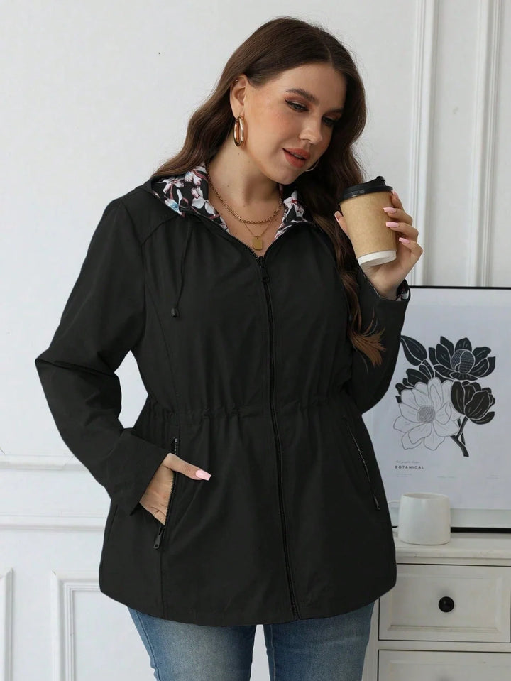 María | Chaqueta Cortavientos Curvy Reversible con Capucha