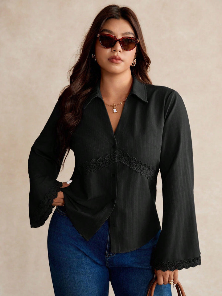 Miriam | Camisa Curvy Elegante con Encaje