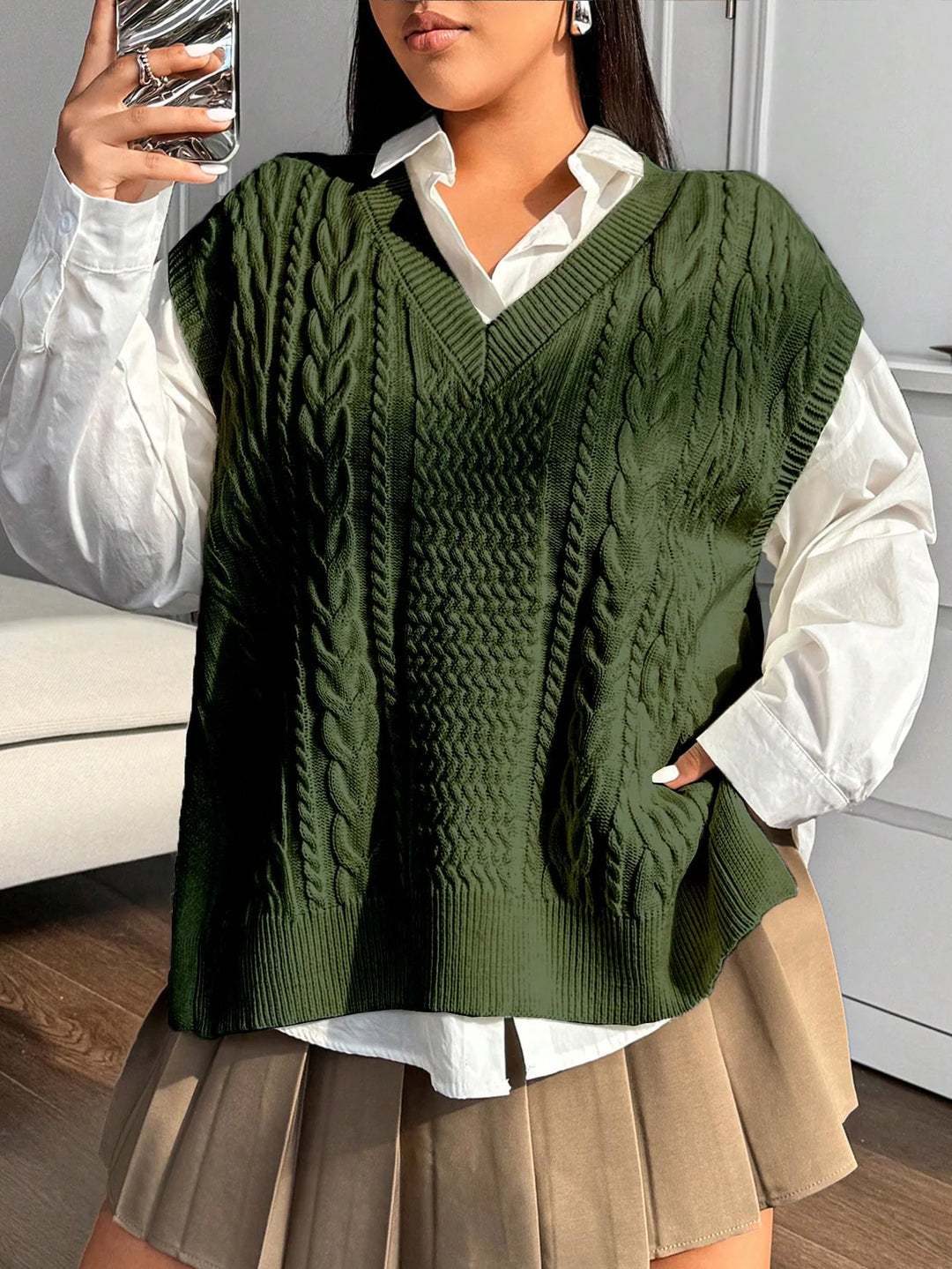 Montserrat | Chaleco Curvy de Punto Trenzado
