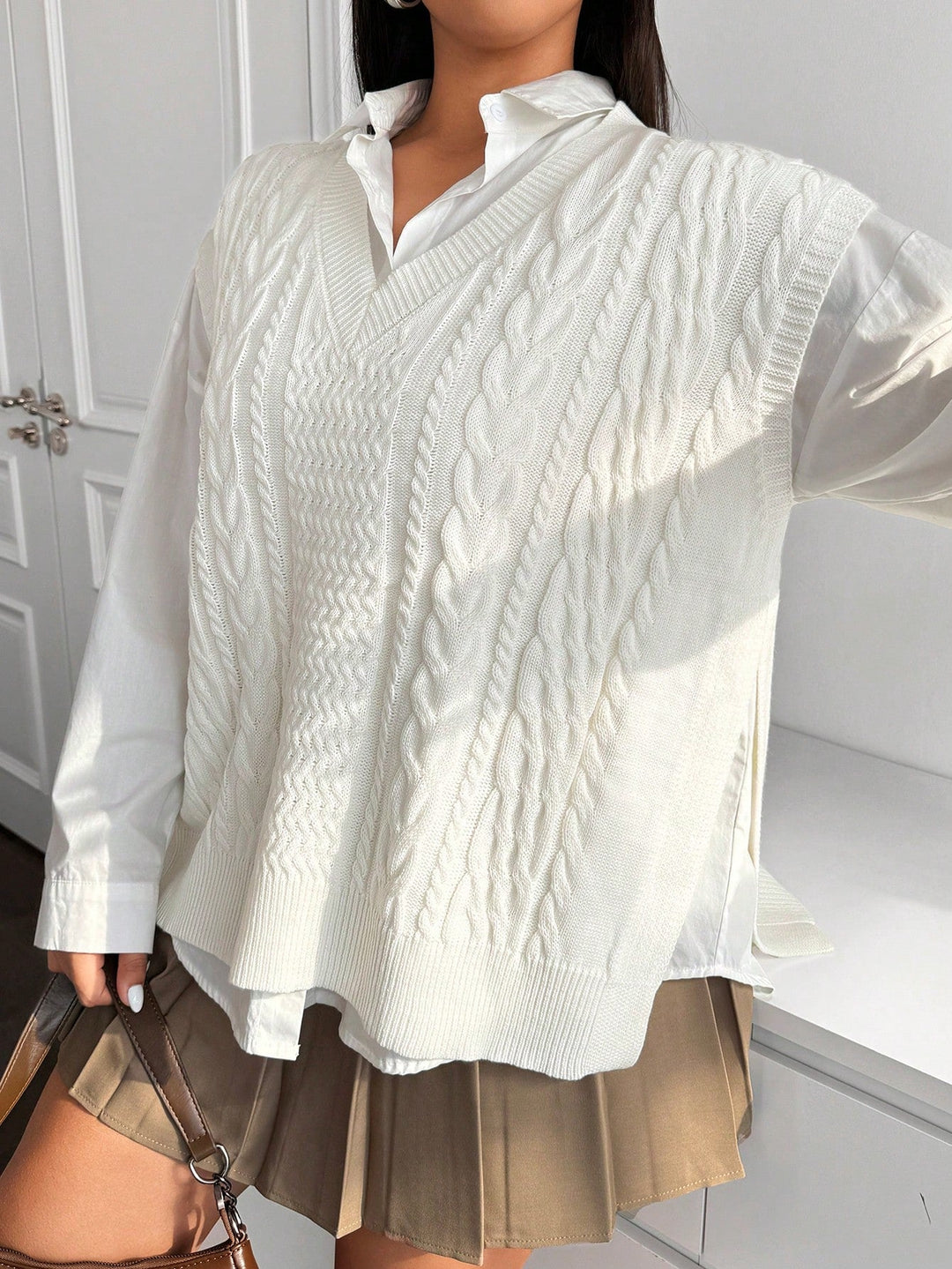 Montserrat | Chaleco Curvy de Punto Trenzado