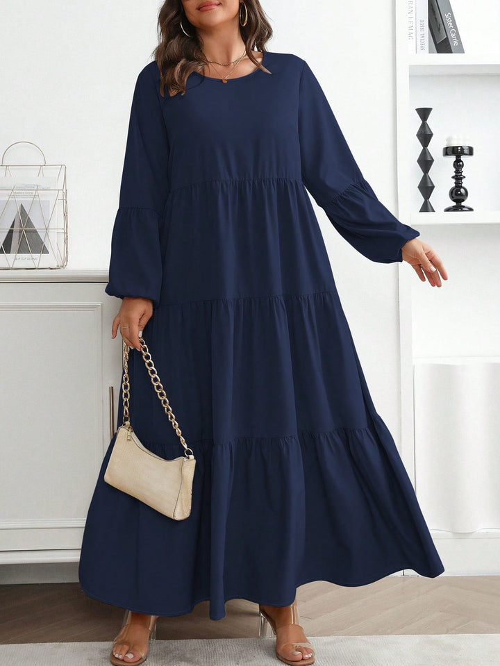 Lucía | Vestido Maxi Curvy con Mangas Globo