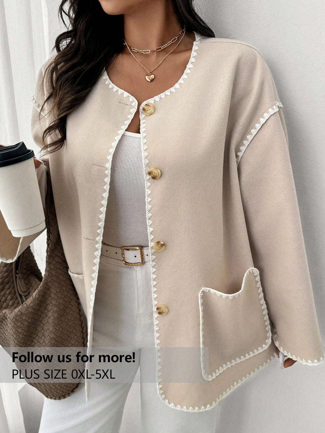 Brígida | Chaqueta Curvy Amplia con Bordados