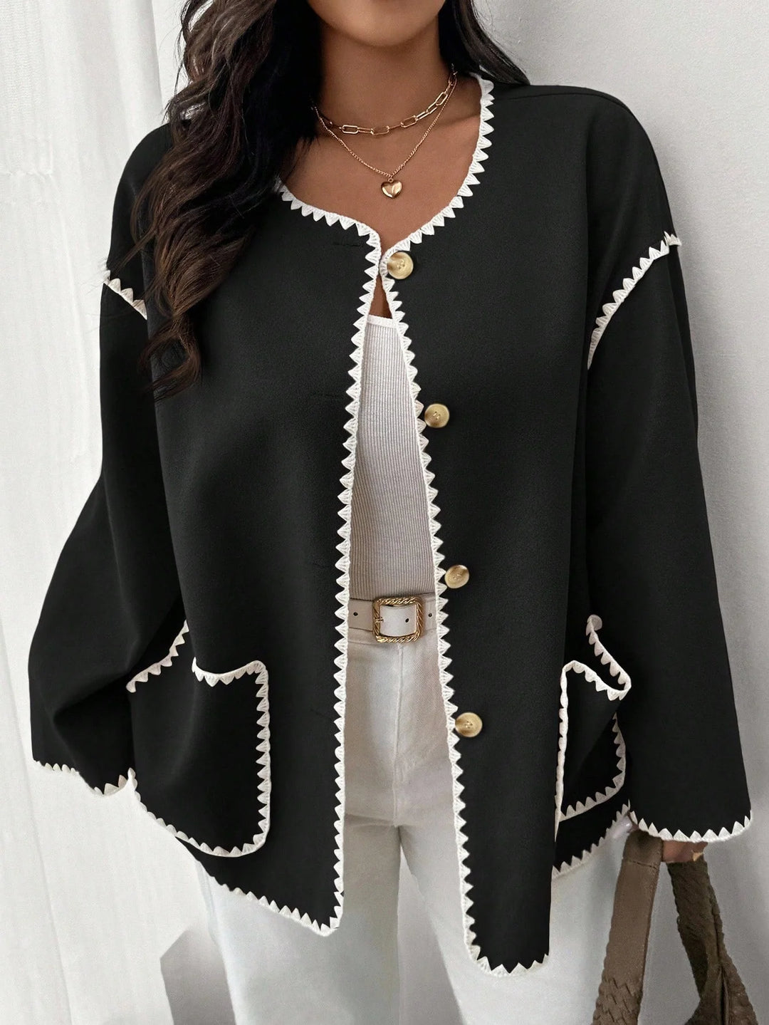 Brígida | Chaqueta Curvy Amplia con Bordados
