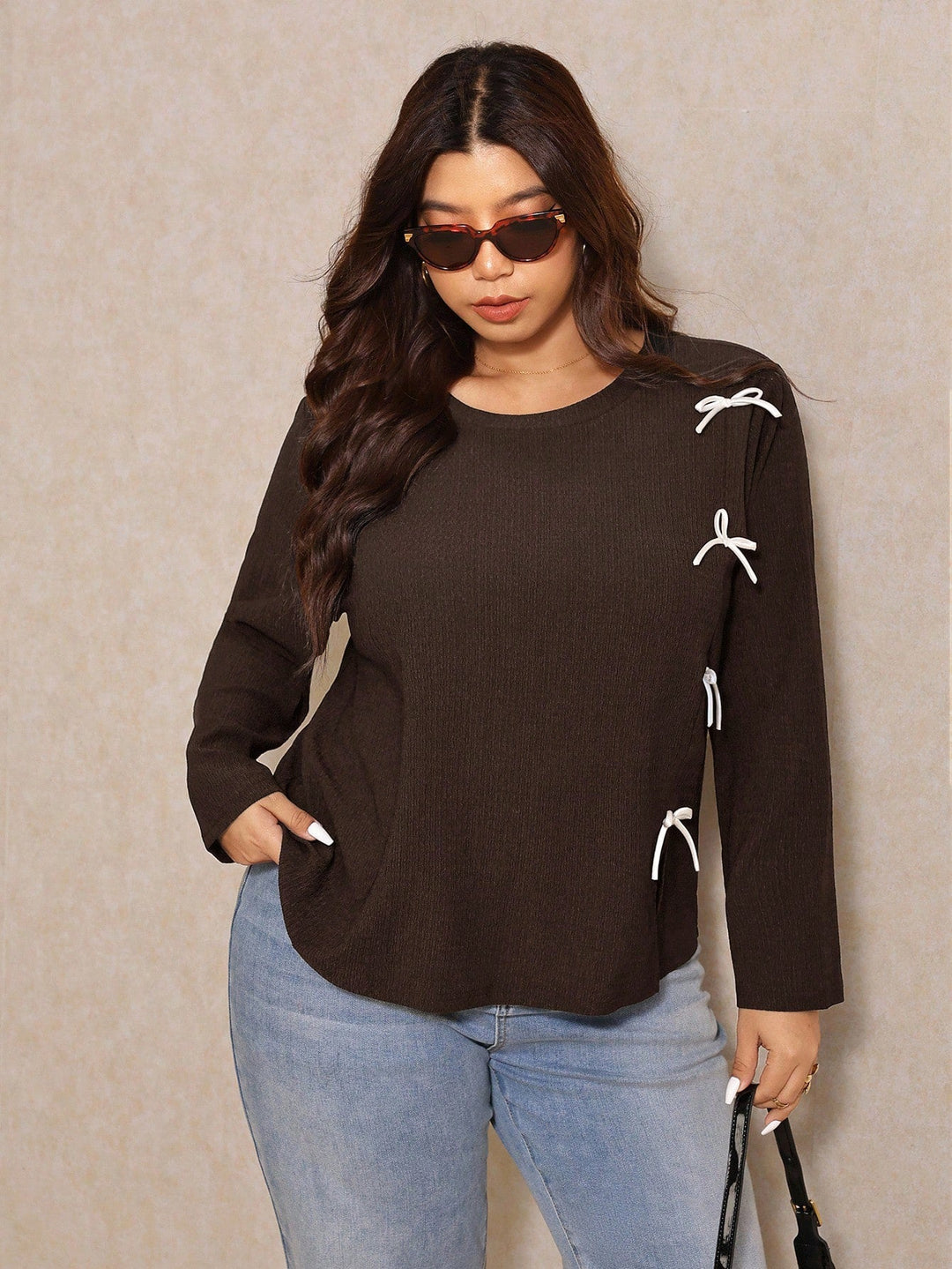 Marina | Top Curvy con Lazo y Cuello Redondo