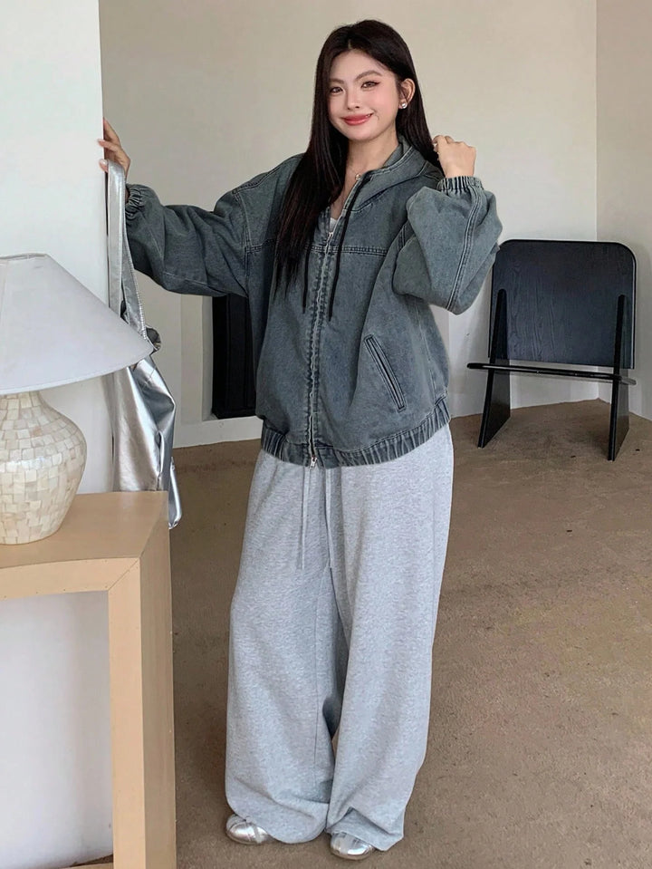 Luna | Chaqueta Vaquera Curvy Oversize con Capucha