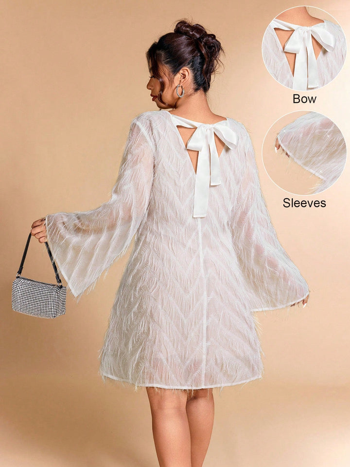 Aurelia | Vestido Midi Curvy Jacquard con Lazo