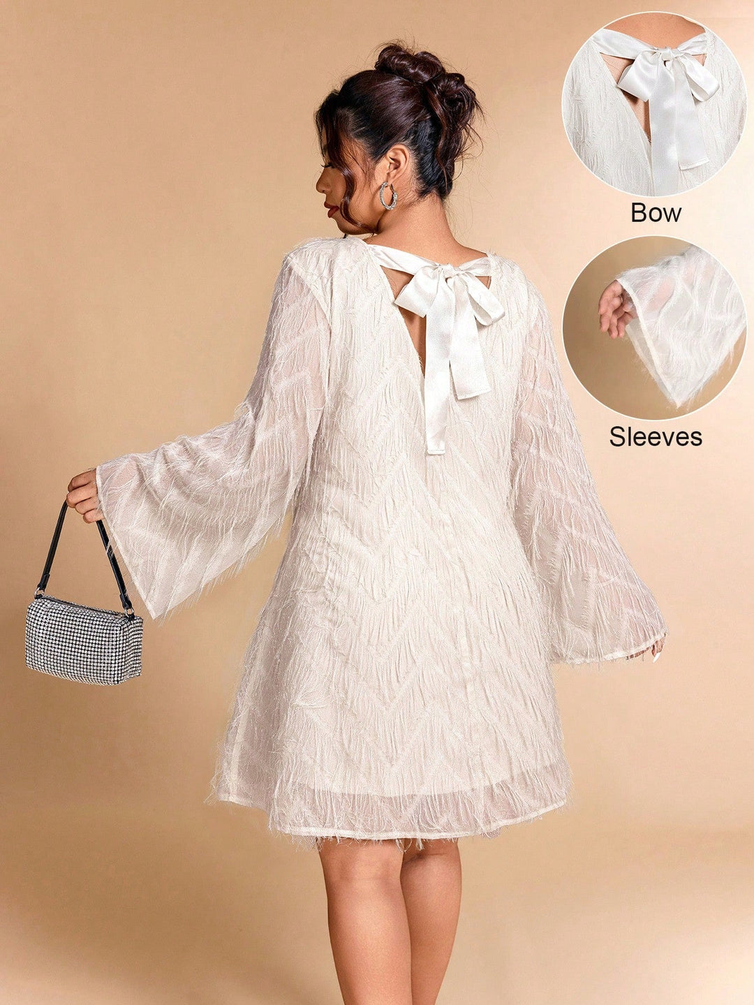 Aurelia | Vestido Midi Curvy Jacquard con Lazo