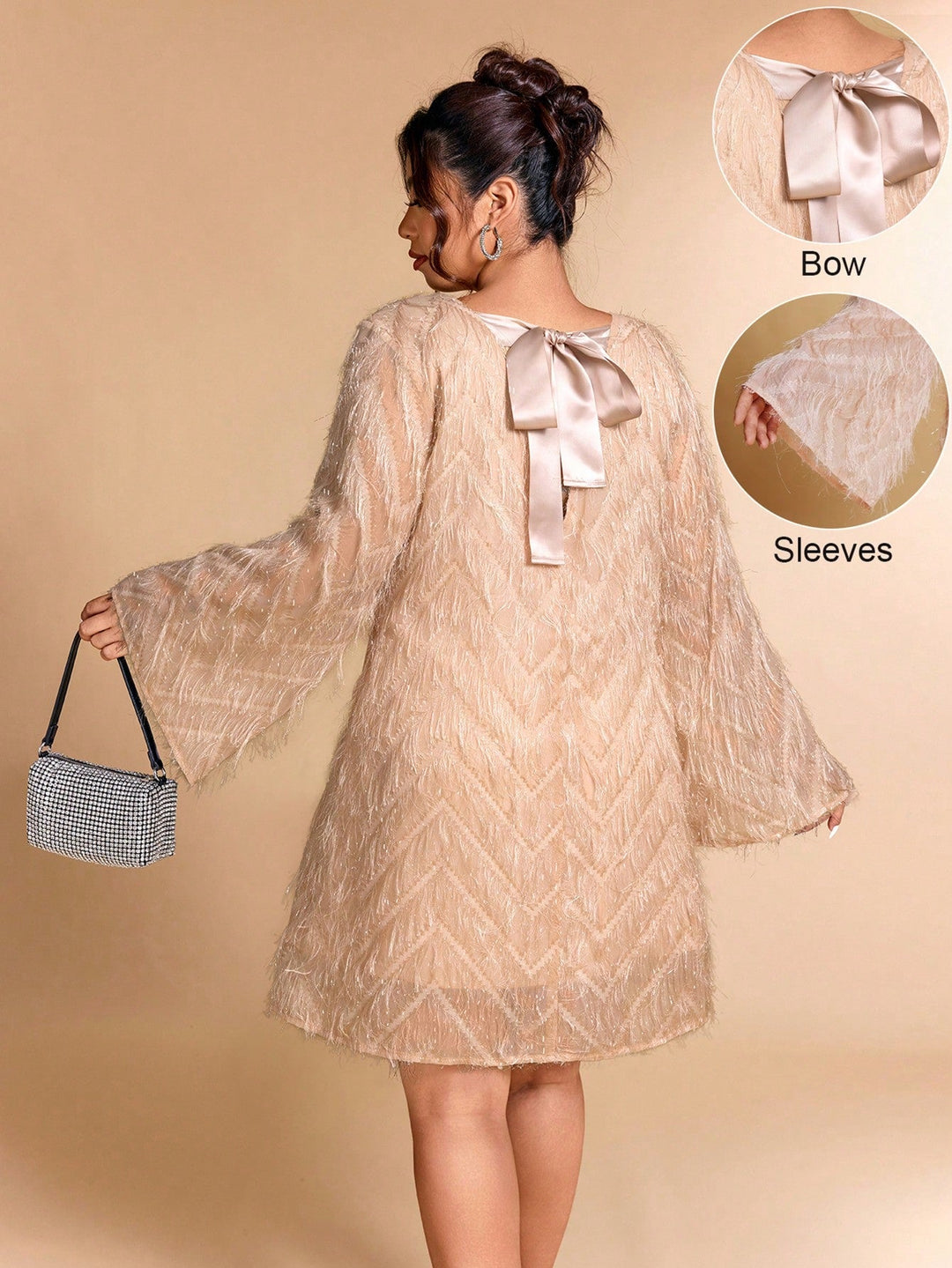 Aurelia | Vestido Midi Curvy Jacquard con Lazo