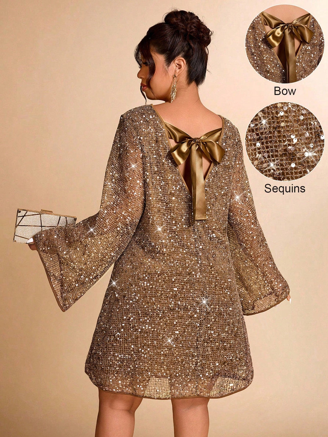 Aurelia | Vestido Midi Curvy Jacquard con Lazo