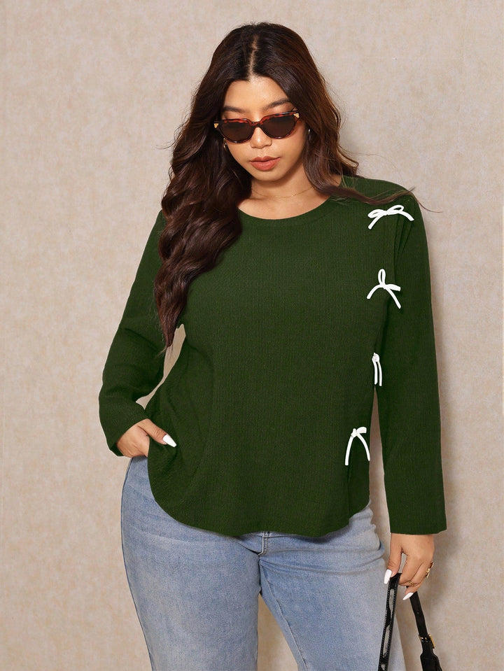 Marina | Top Curvy con Lazo y Cuello Redondo