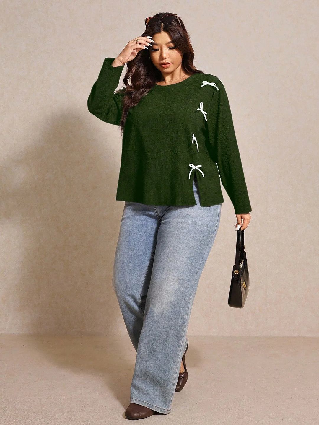 Marina | Top Curvy con Lazo y Cuello Redondo