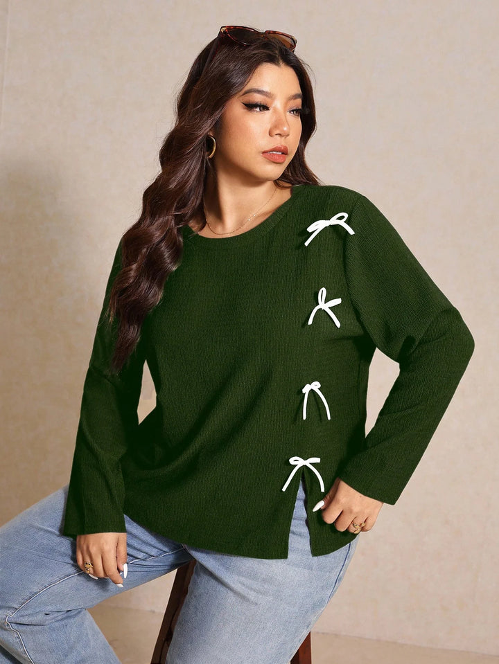 Marina | Top Curvy con Lazo y Cuello Redondo