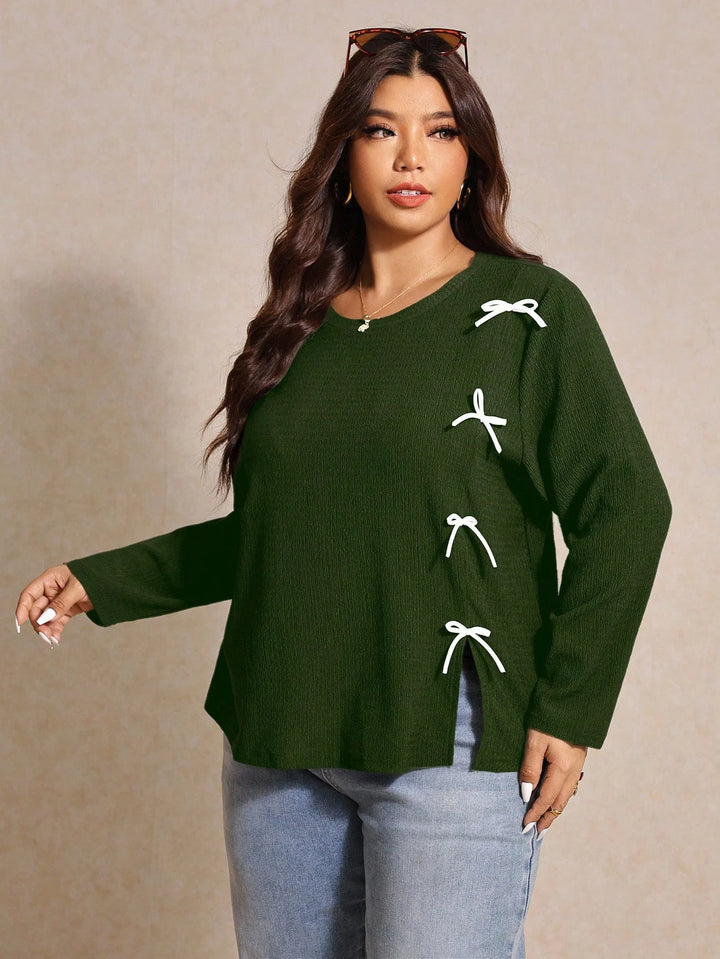Marina | Top Curvy con Lazo y Cuello Redondo