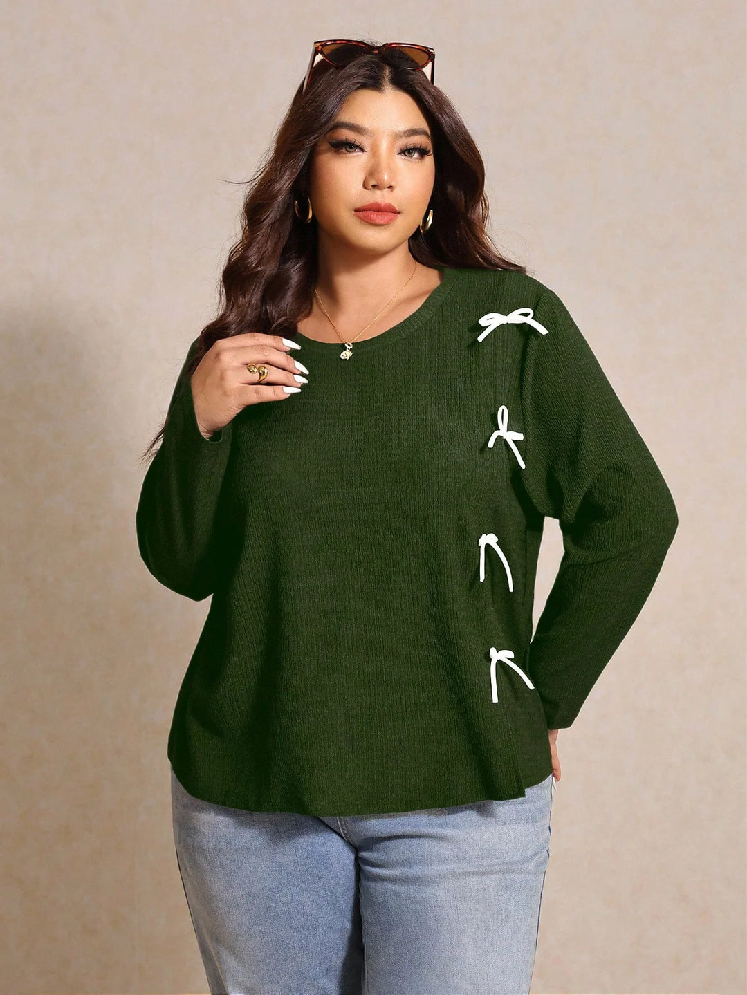 Marina | Top Curvy con Lazo y Cuello Redondo