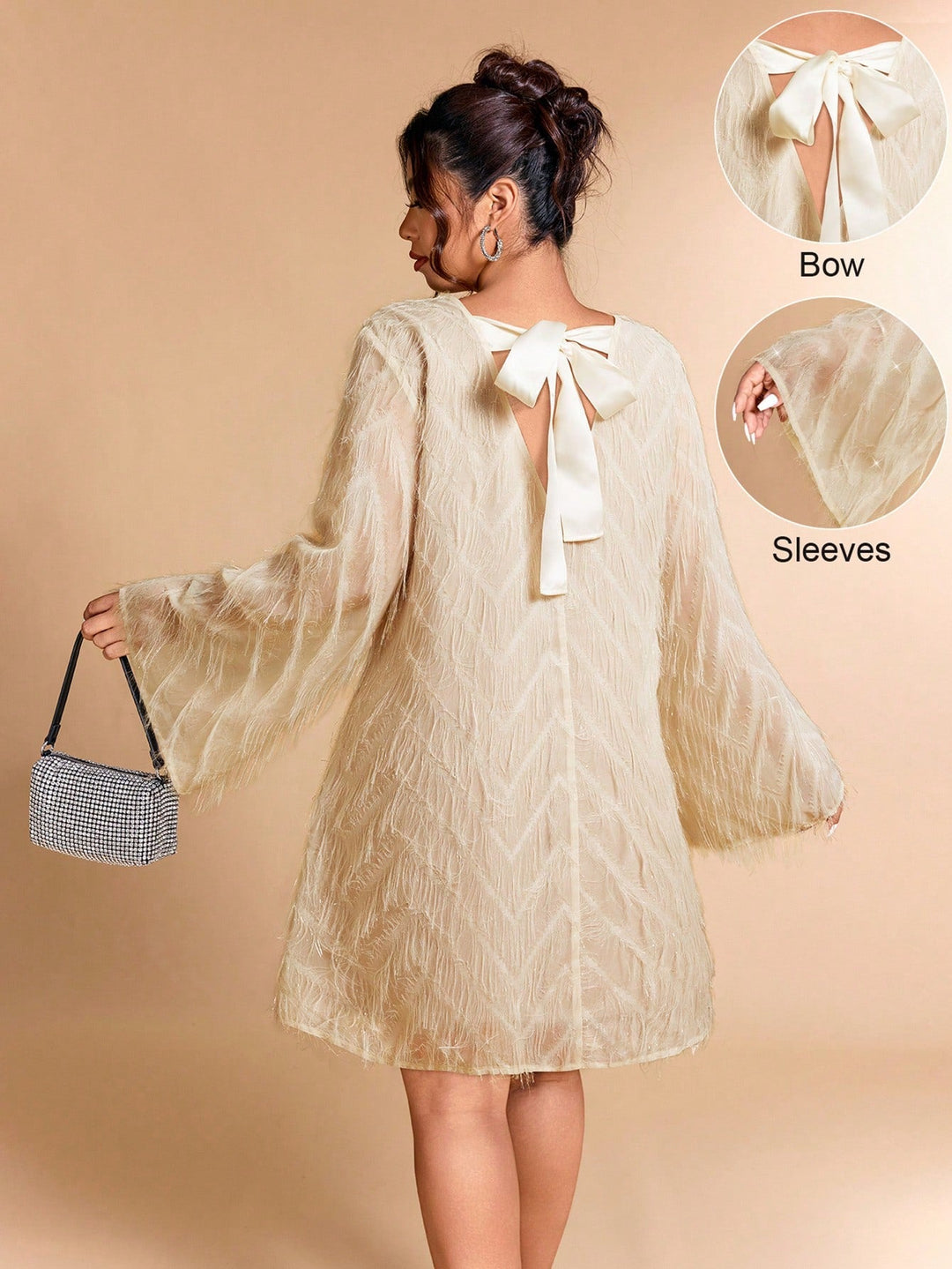 Aurelia | Vestido Midi Curvy Jacquard con Lazo