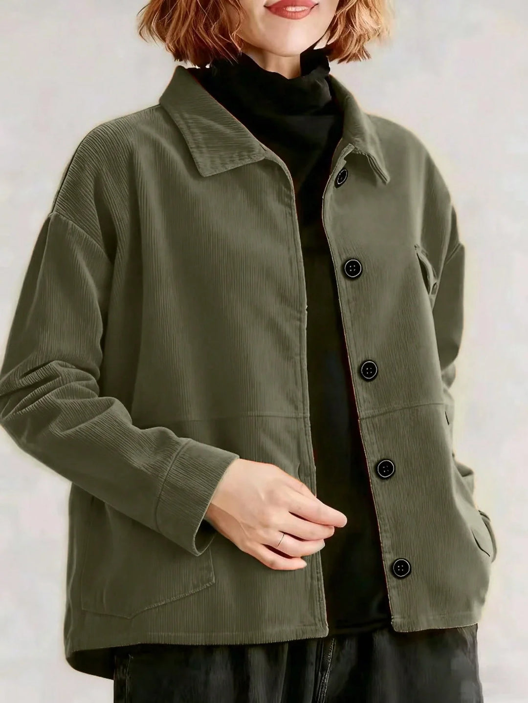 Lola | Chaqueta Larga Curvy de Pana