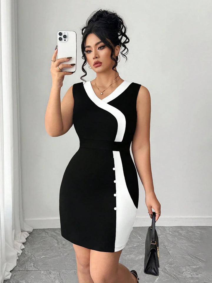 Olga | Vestido Curvy Entallado de Escote en V